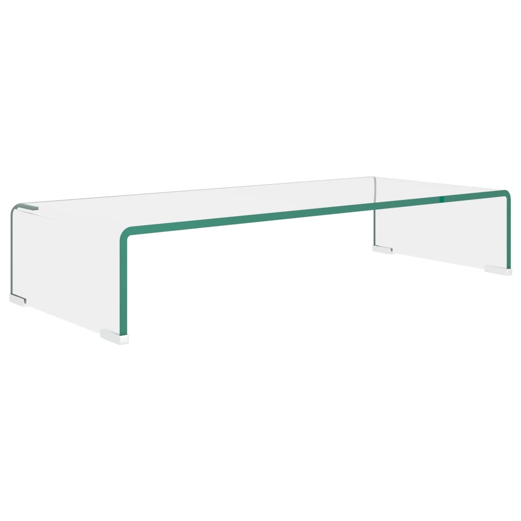 TV Stand/Monitor Riser Glass Clear - 70×30×13cm