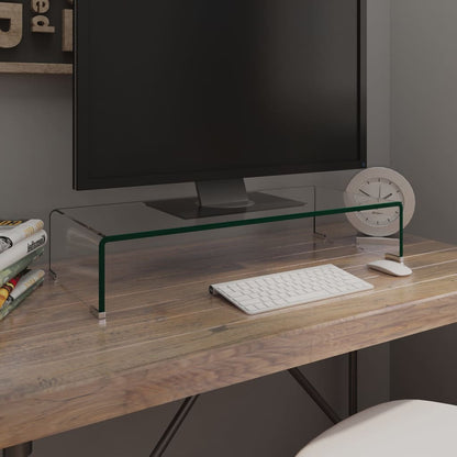 TV Stand/Monitor Riser Glass Clear - 70×30×13cm