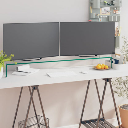TV Stand/Monitor Riser Glass Clear - 110×30×13cm
