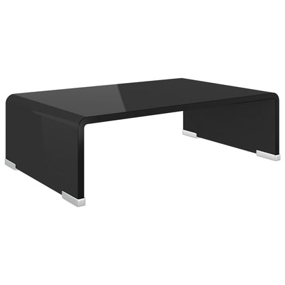 TV Stand/Monitor Riser Glass Black - 40×25×11cm