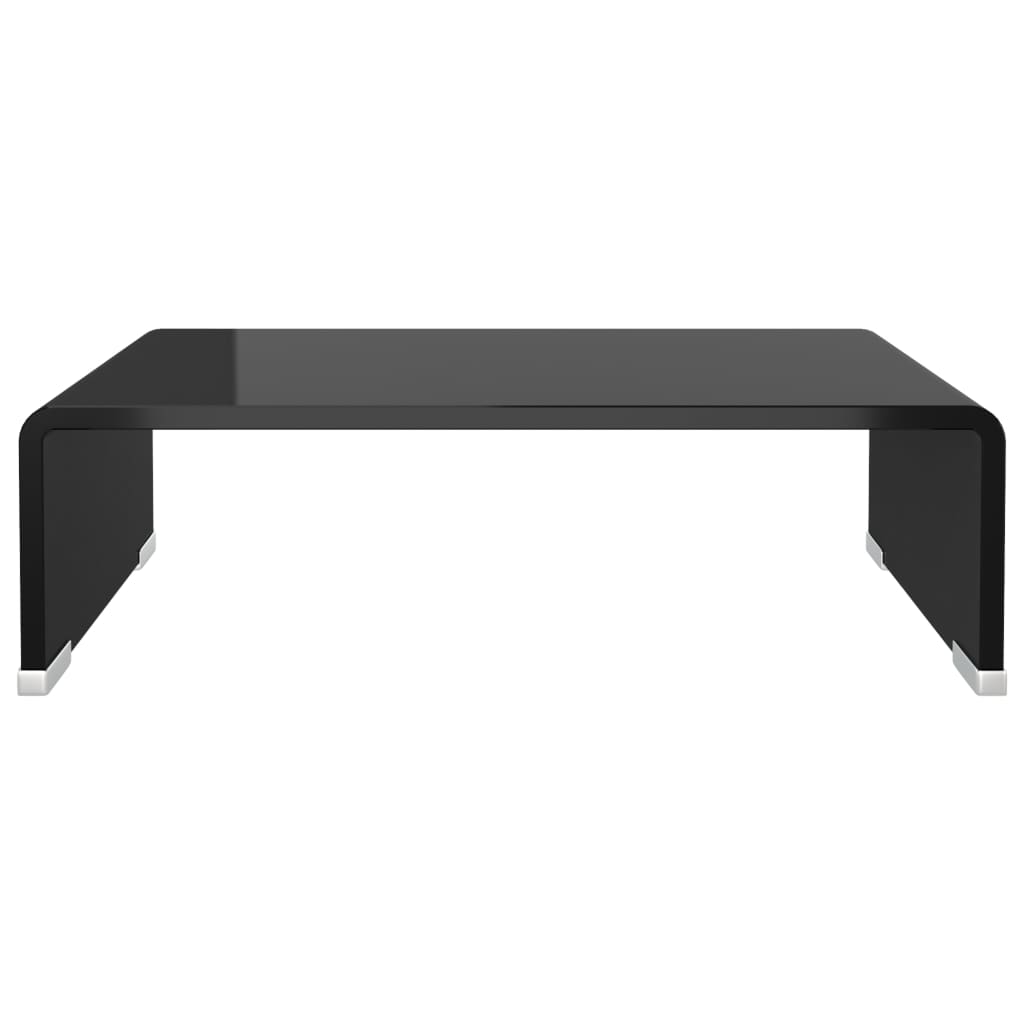 TV Stand/Monitor Riser Glass Black - 40×25×11cm