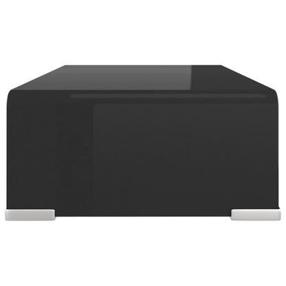 TV Stand/Monitor Riser Glass Black - 40×25×11cm