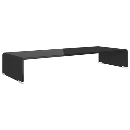 TV Stand/Monitor Riser Glass Black - 80×30×13cm