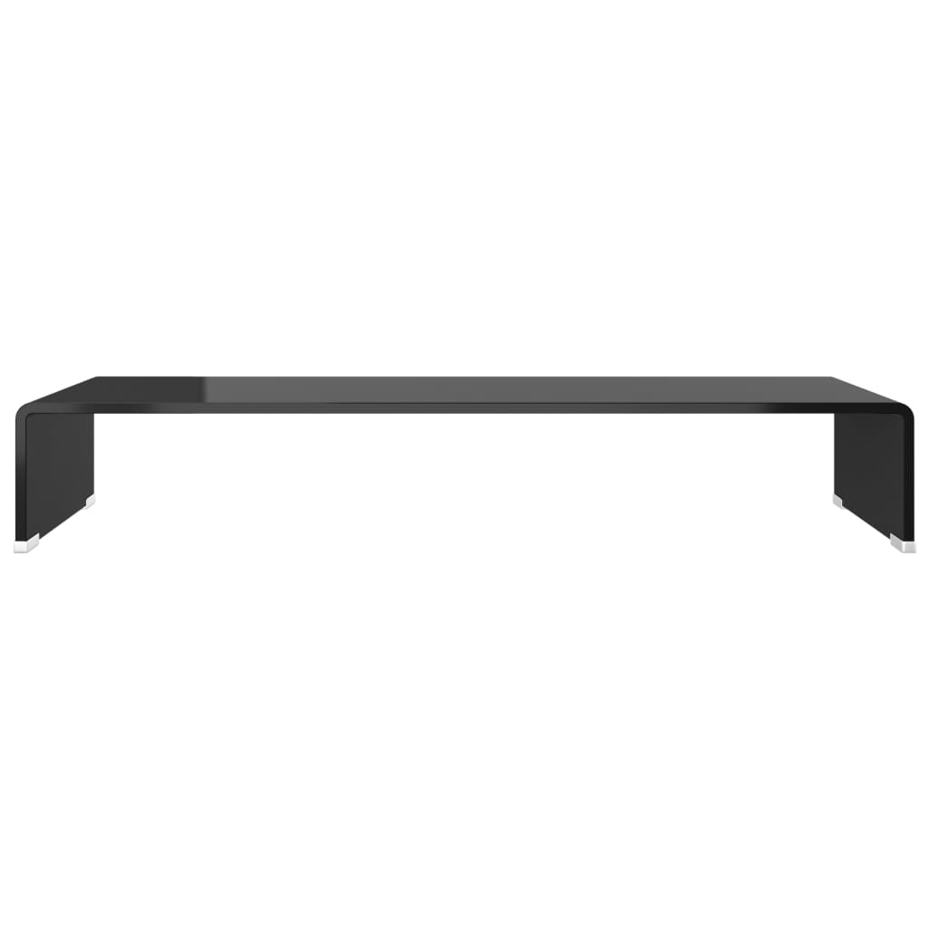 TV Stand/Monitor Riser Glass Black - 80×30×13cm