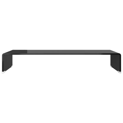 TV Stand/Monitor Riser Glass Black - 80×30×13cm