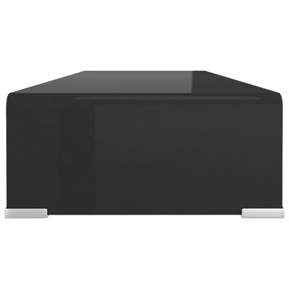 TV Stand/Monitor Riser Glass Black - 80×30×13cm