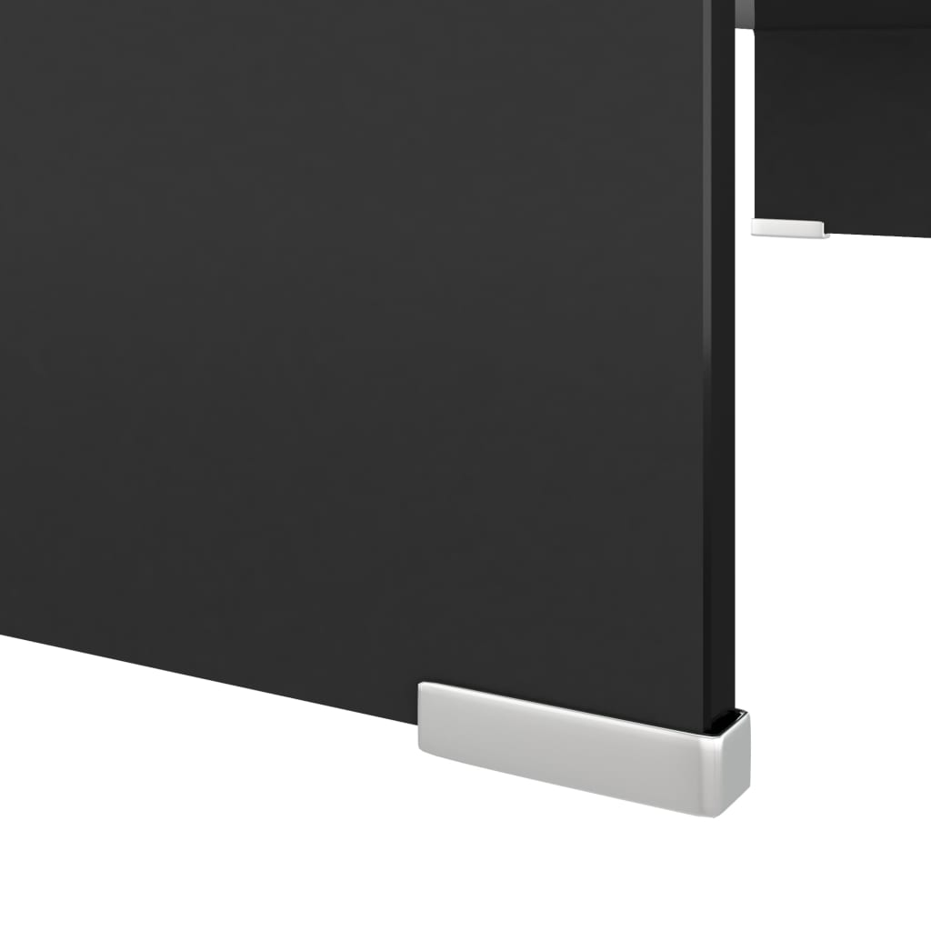 TV Stand/Monitor Riser Glass Black - 80×30×13cm