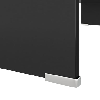 TV Stand/Monitor Riser Glass Black - 80×30×13cm