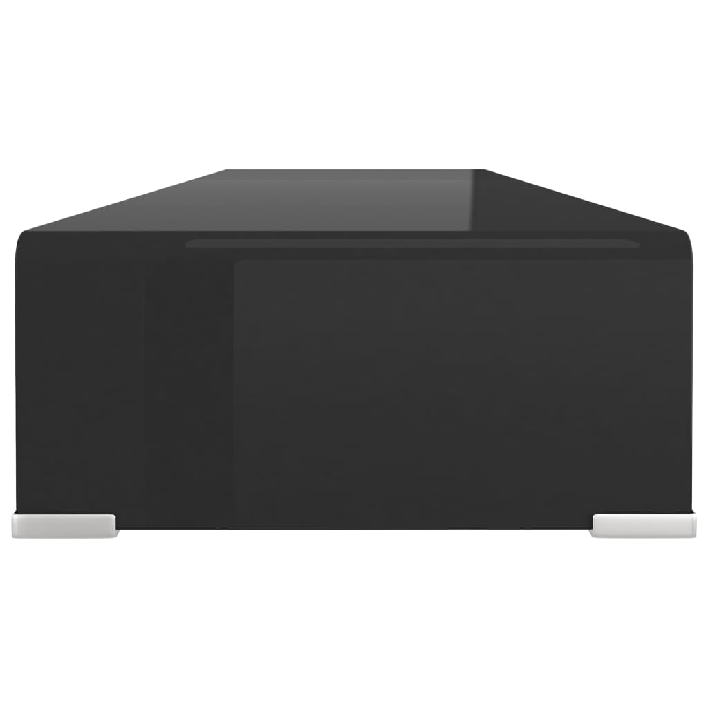 TV Stand/Monitor Riser Glass Black - 100×30×13cm