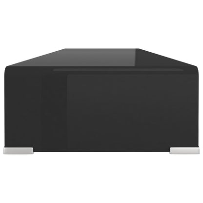 TV Stand/Monitor Riser Glass Black - 100×30×13cm