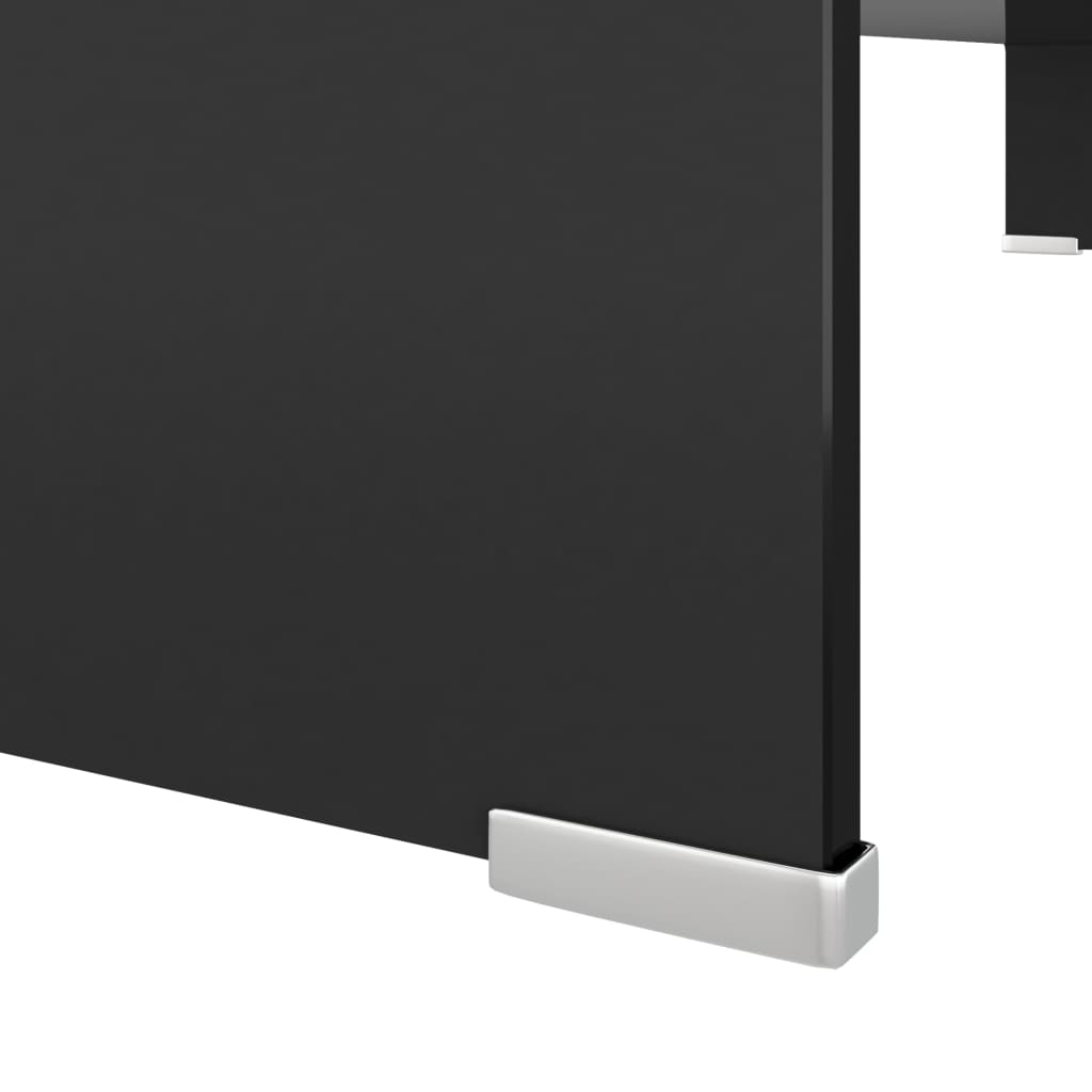 TV Stand/Monitor Riser Glass Black - 100×30×13cm