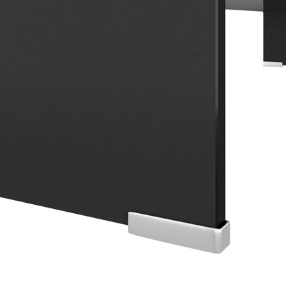 TV Stand/Monitor Riser Glass Black - 100×30×13cm