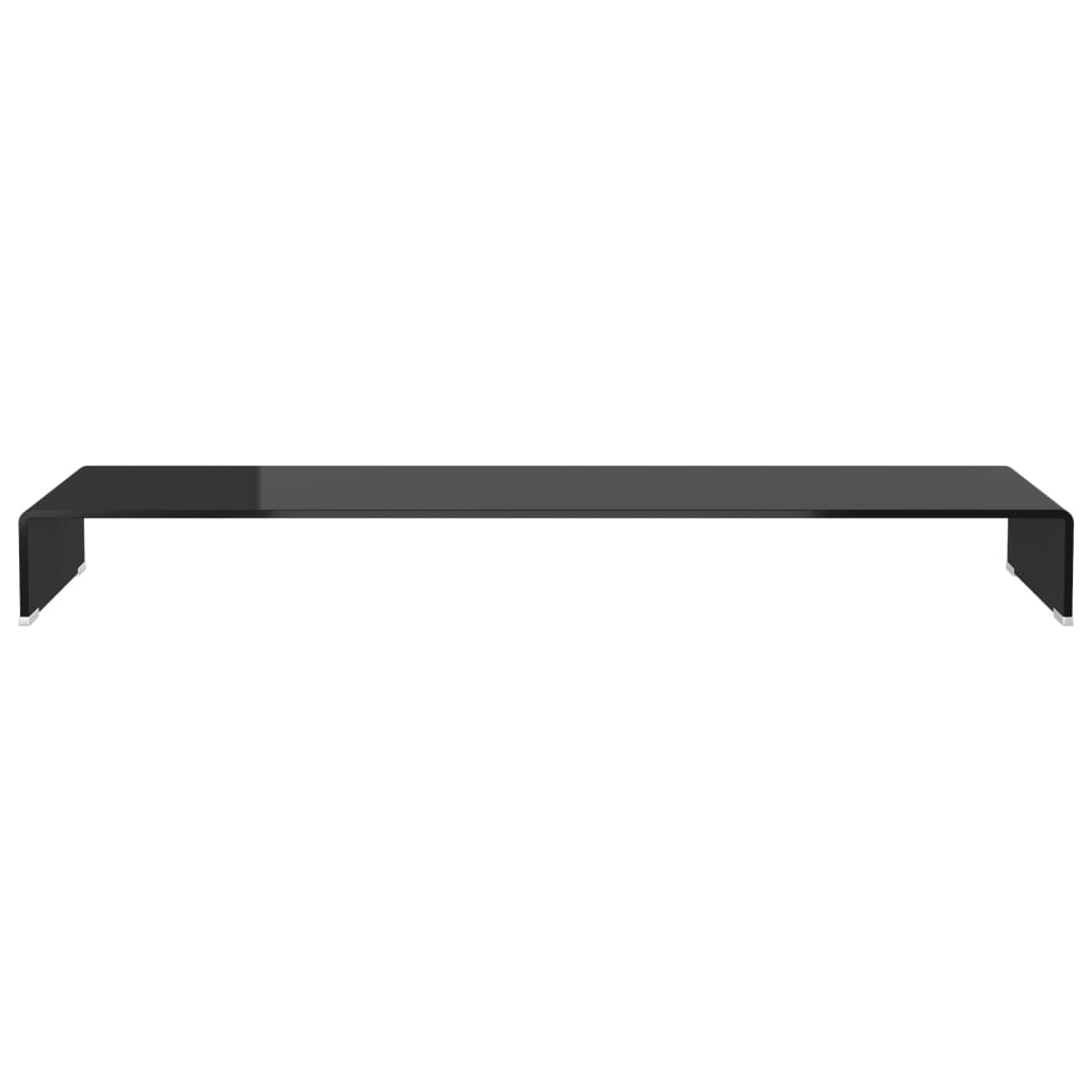 TV Stand/Monitor Riser Glass Black - 120×30×13cm