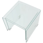 Two Piece Nesting Table Set Tempered Glass