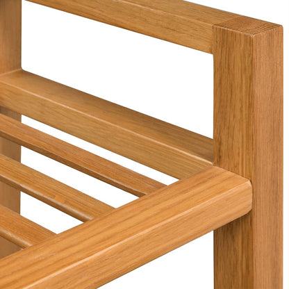 Shoe Rack with 2 Shelves Solid Oak Wood