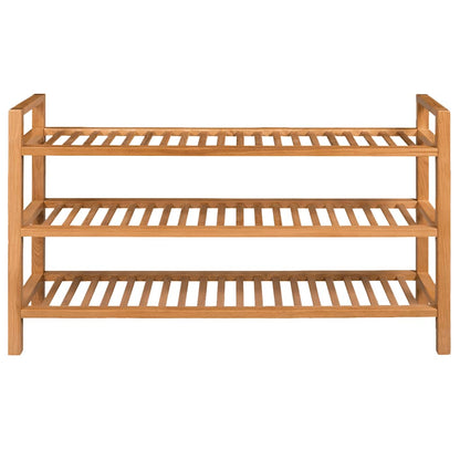 Shoe Rack with 3 Shelves  Solid Oak Wood