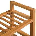 Shoe Rack with 3 Shelves  Solid Oak Wood