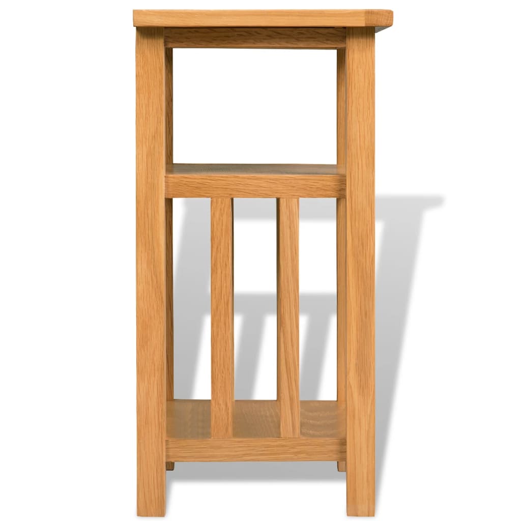 End Table with Magazine Shelf  Solid Oak Wood