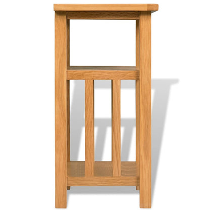 End Table with Magazine Shelf  Solid Oak Wood