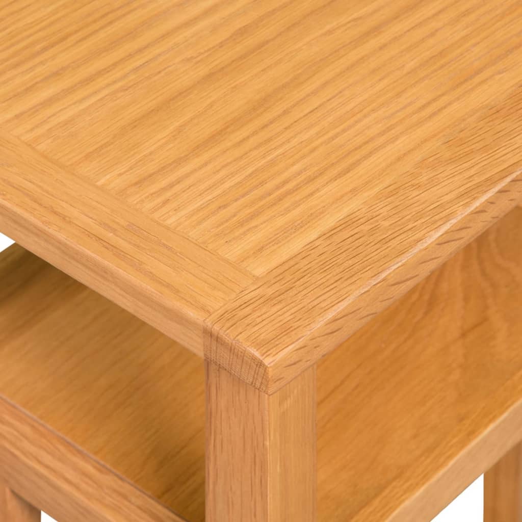 End Table with Magazine Shelf  Solid Oak Wood