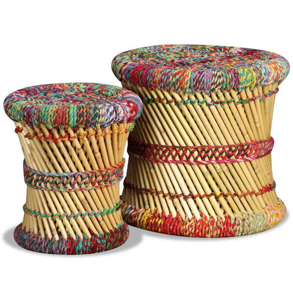  2 pcs Multicolour Bamboo stools