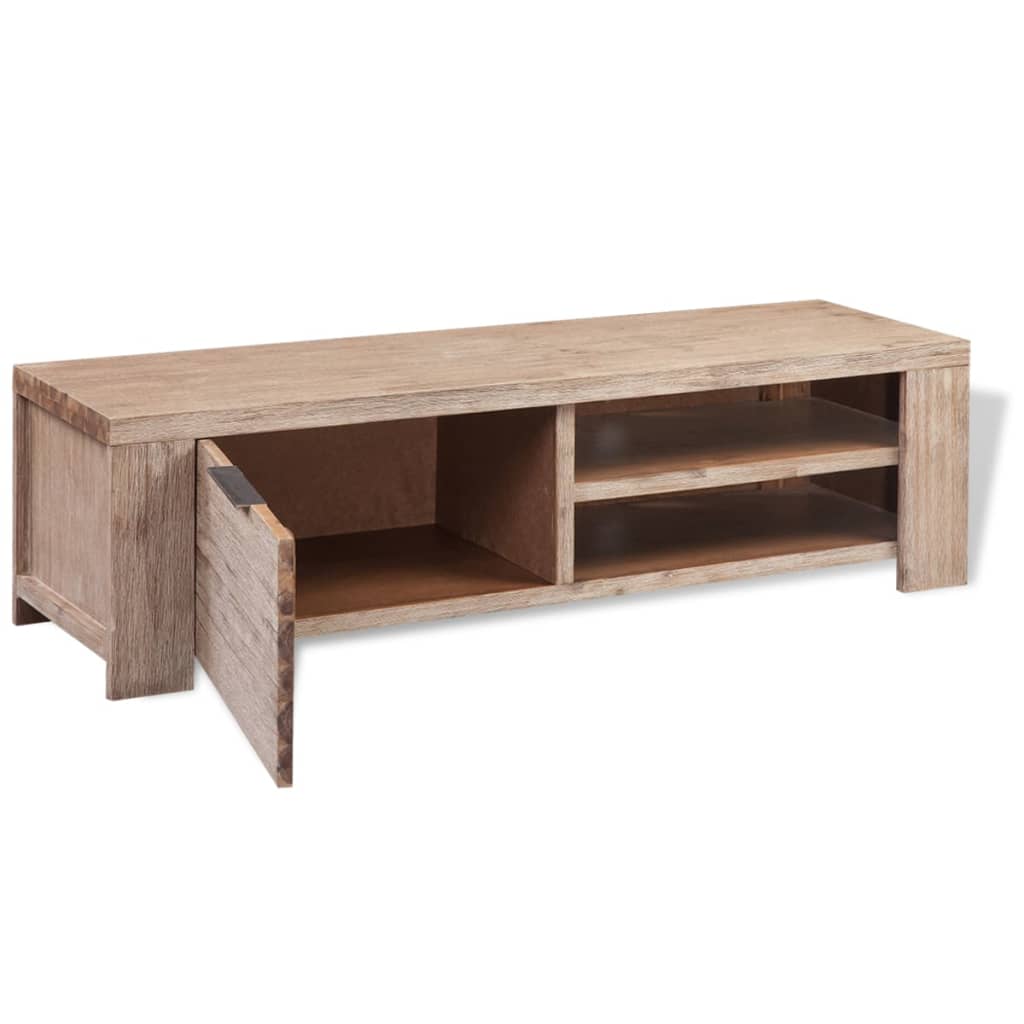 Solid Brushed Acacia Wood TV Cabinet Stand 140cm Entertainment Unit