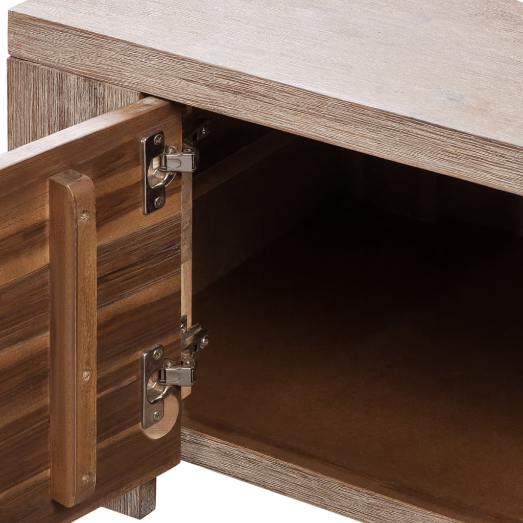 Solid Brushed Acacia Wood TV Cabinet Stand 140cm Entertainment Unit