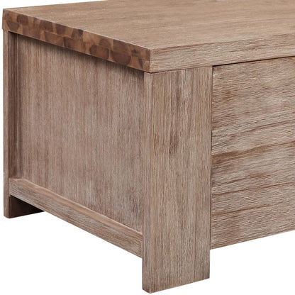 Solid Brushed Acacia Wood TV Cabinet Stand 140cm Entertainment Unit