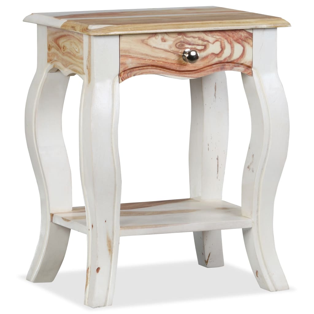 Bedside Cabinet Solid Sheesham Wood - 40×30×50cm
