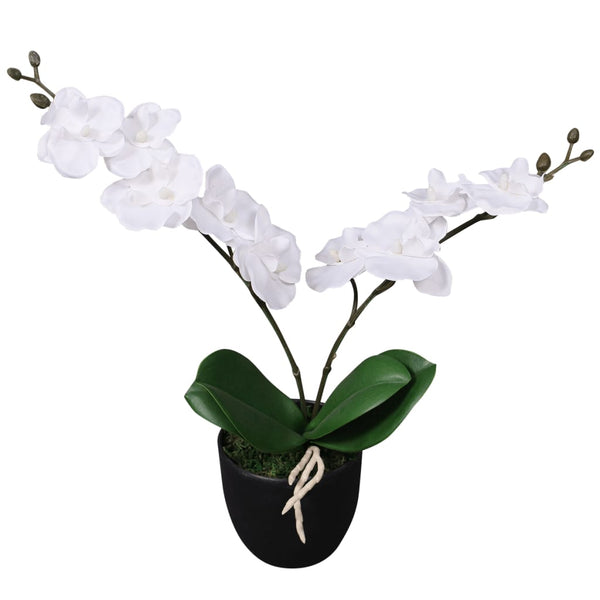  Artificial Orchid Plant with Pot 30 cm White