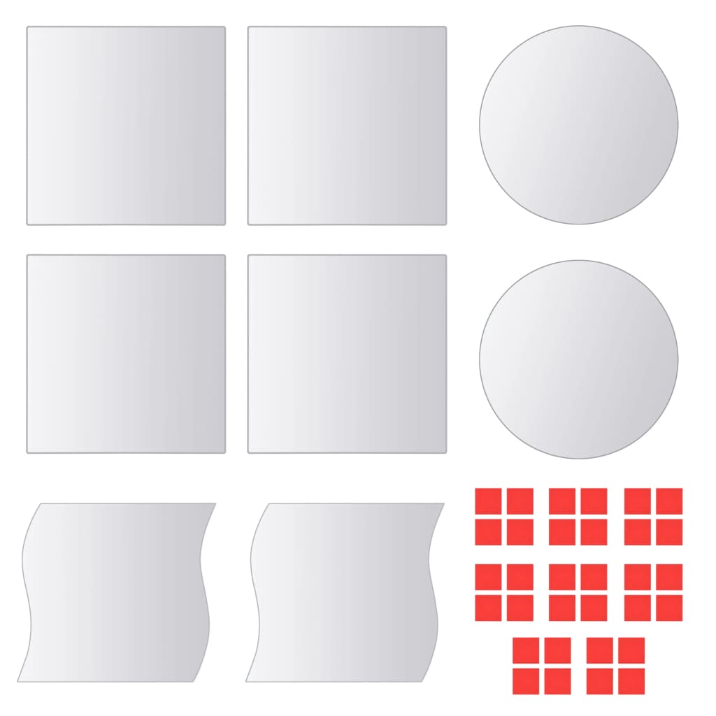 Eight Piece Mirror Titles Multi-Shape Glass