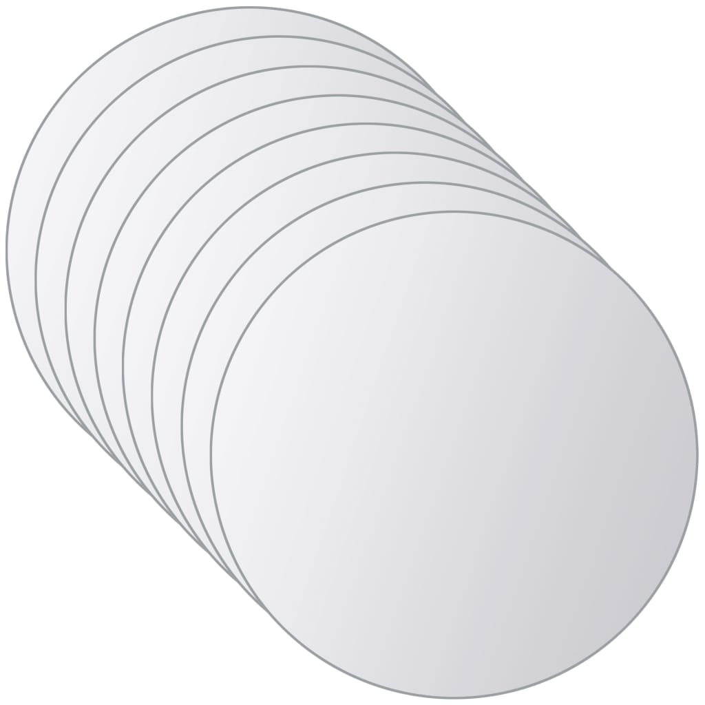 8 pcs Mirror Titles Round Glass