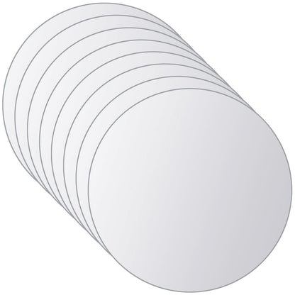 8 pcs Mirror Titles Round Glass