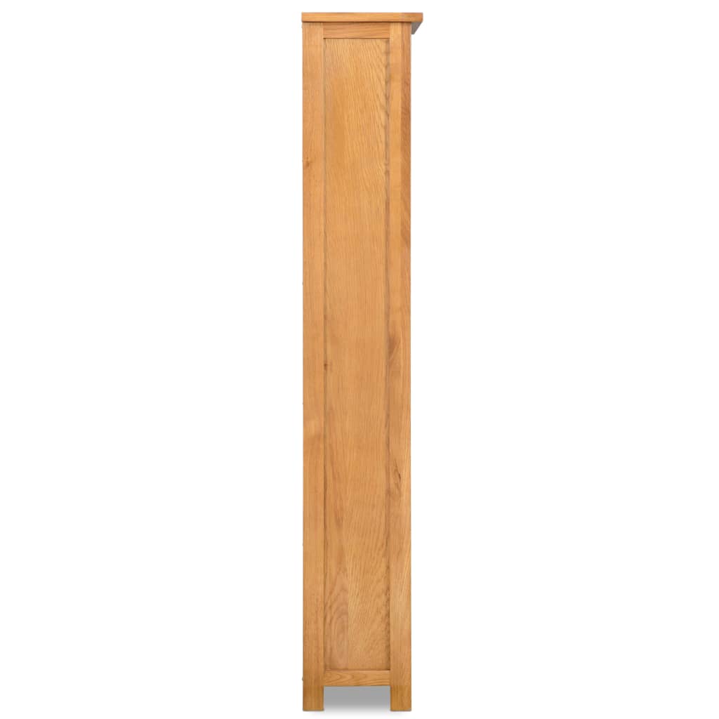 5-Tier Bookcase Solid Oak Wood - 60×22.5×140cm