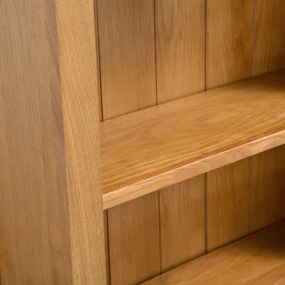 5-Tier Bookcase Solid Oak Wood - 60×22.5×140cm