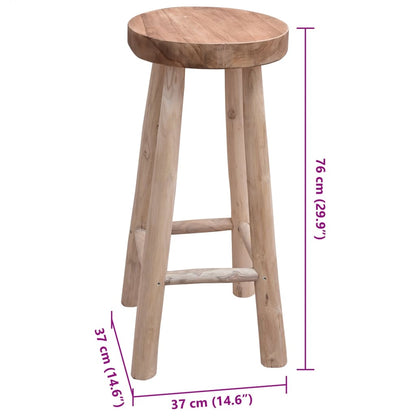 Bar Stool Solid Teak Wood - Brown