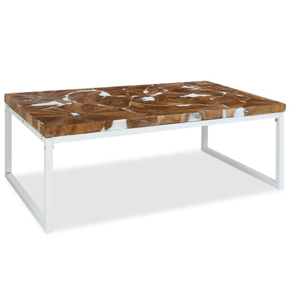 Coffee Table Teak Resin White and Brown