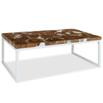 Coffee Table Teak Resin White and Brown