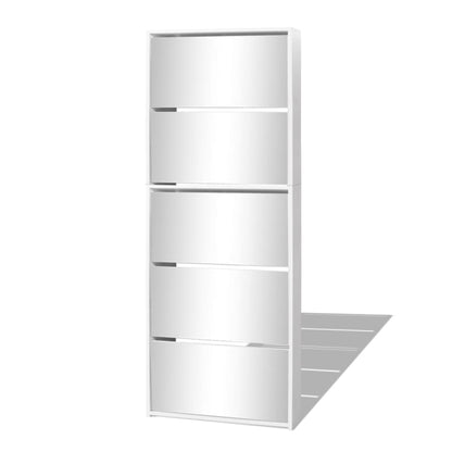 Shoe Cabinet 5-Layer Mirror White