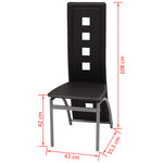 6 pcs Dining Chairs faux Leather ,Black