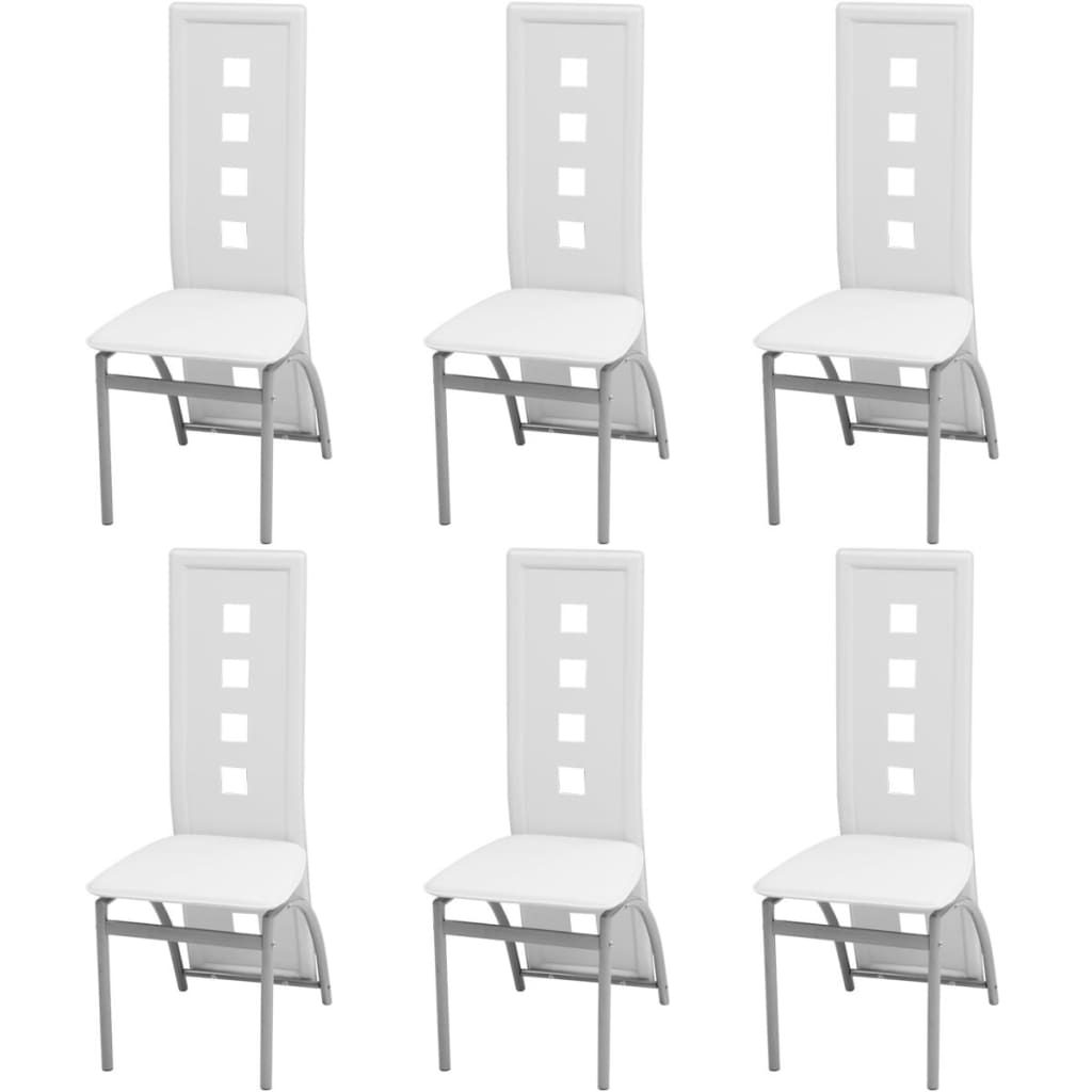 6 pcs Dining Chairs faux Leather ,White