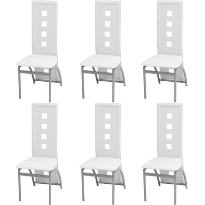 6 pcs Dining Chairs faux Leather ,White