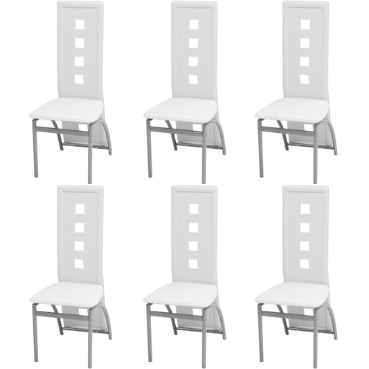 6 pcs Dining Chairs faux Leather ,White