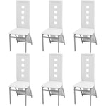 6 pcs Dining Chairs faux Leather ,White