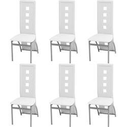 6 pcs Dining Chairs faux Leather ,White