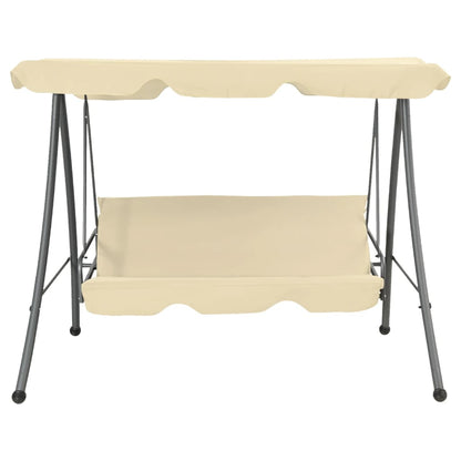 Outdoor Swing Bench with Canopy Sand White