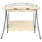 Outdoor Convertible Swing Bench with Canopy Sand White