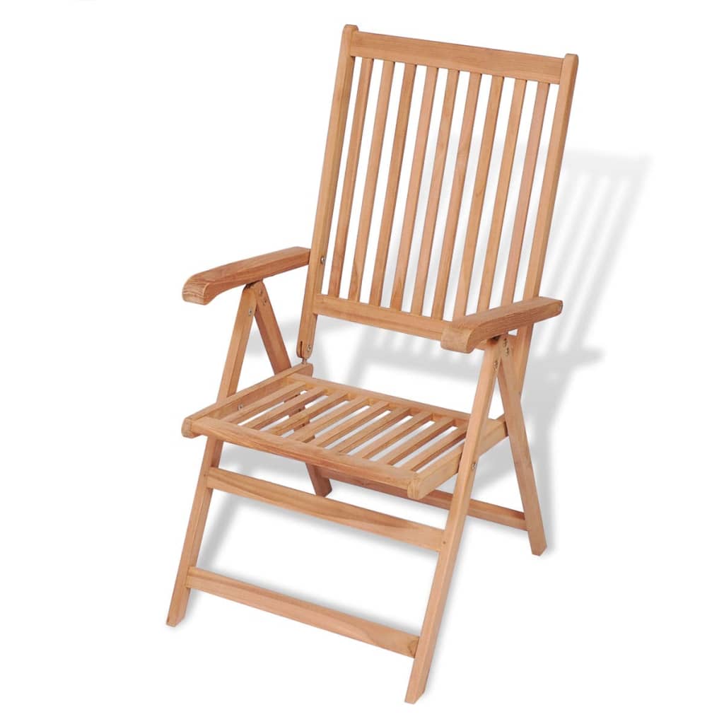 Reclining Garden Chairs 2 pcs Solid Teak Wood - 57×71.5×100cm