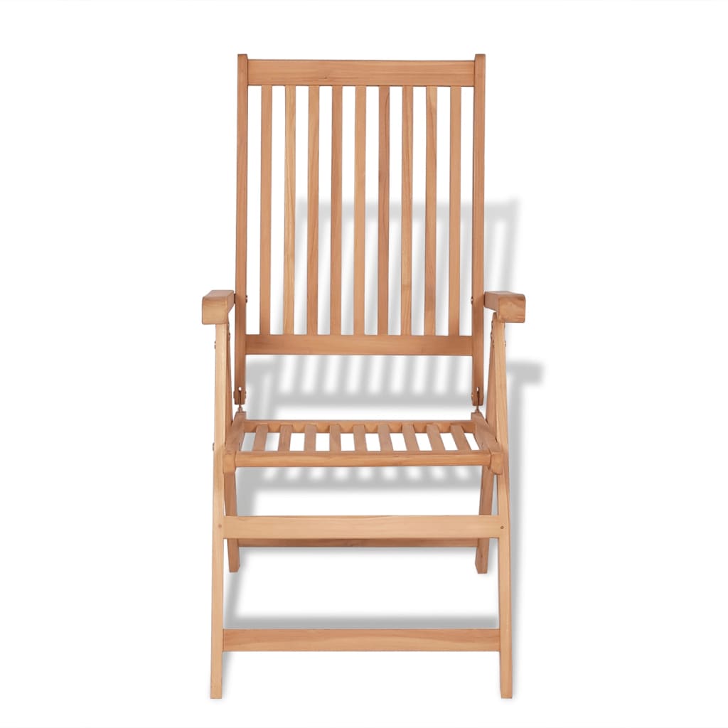 Reclining Garden Chairs 2 pcs Solid Teak Wood - 57×71.5×100cm