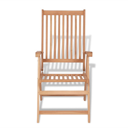 Reclining Garden Chairs 2 pcs Solid Teak Wood - 57×71.5×100cm